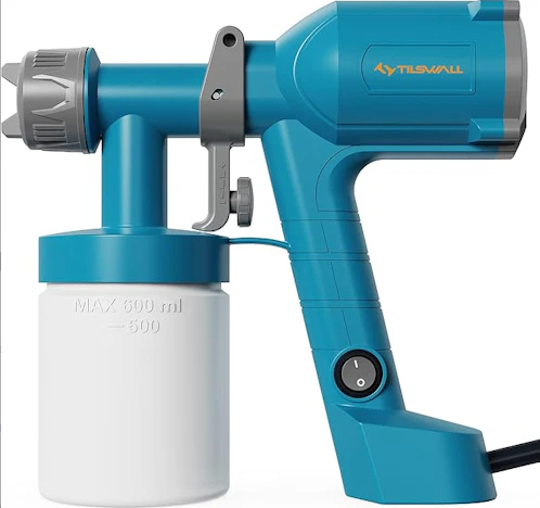 Tilswall Farbsprühsystem, Ultra-Leichtes Steckgerät mit 600ML Behälter