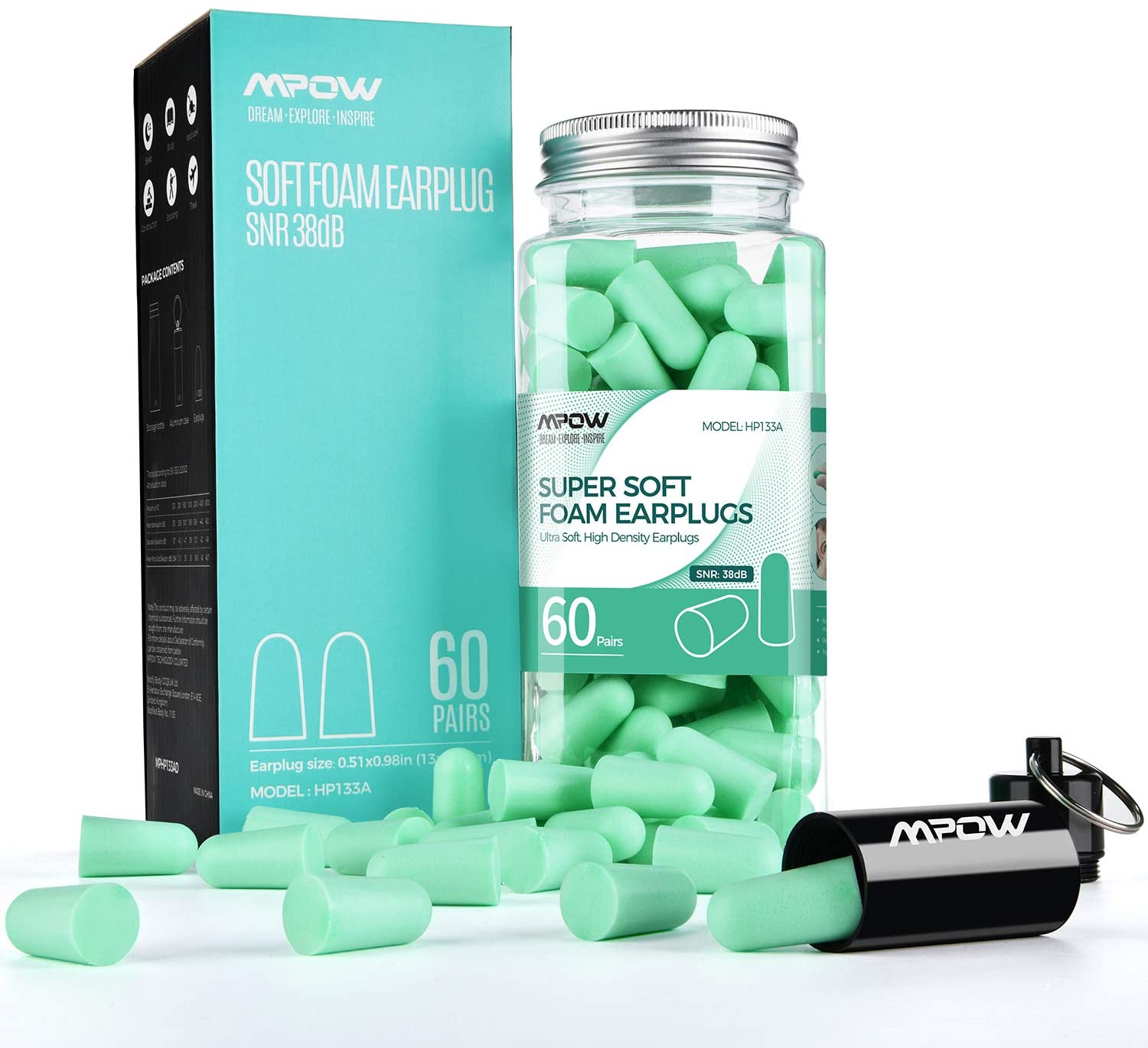 Mpow Schaumstoff-Ohrstöpsel 38 dB höchstes SNR 60 Paare