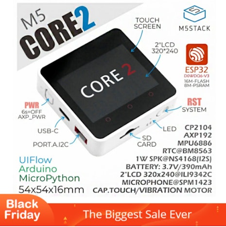 M5Stack Core2 ESP32 Entwicklungs-Board mit Touchscreen