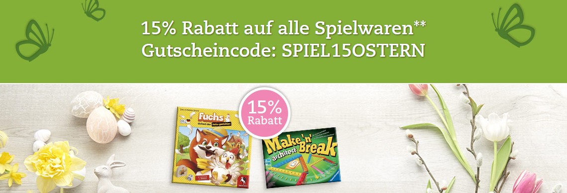 15% Rabatt auf Spielwaren bei Thalia - z.B. günstige Lego-Sets