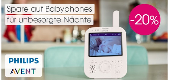 Babymarkt: 20% Rabatt auf Babyphones - z.B.: Philips Avent SCD845/26 für 178€