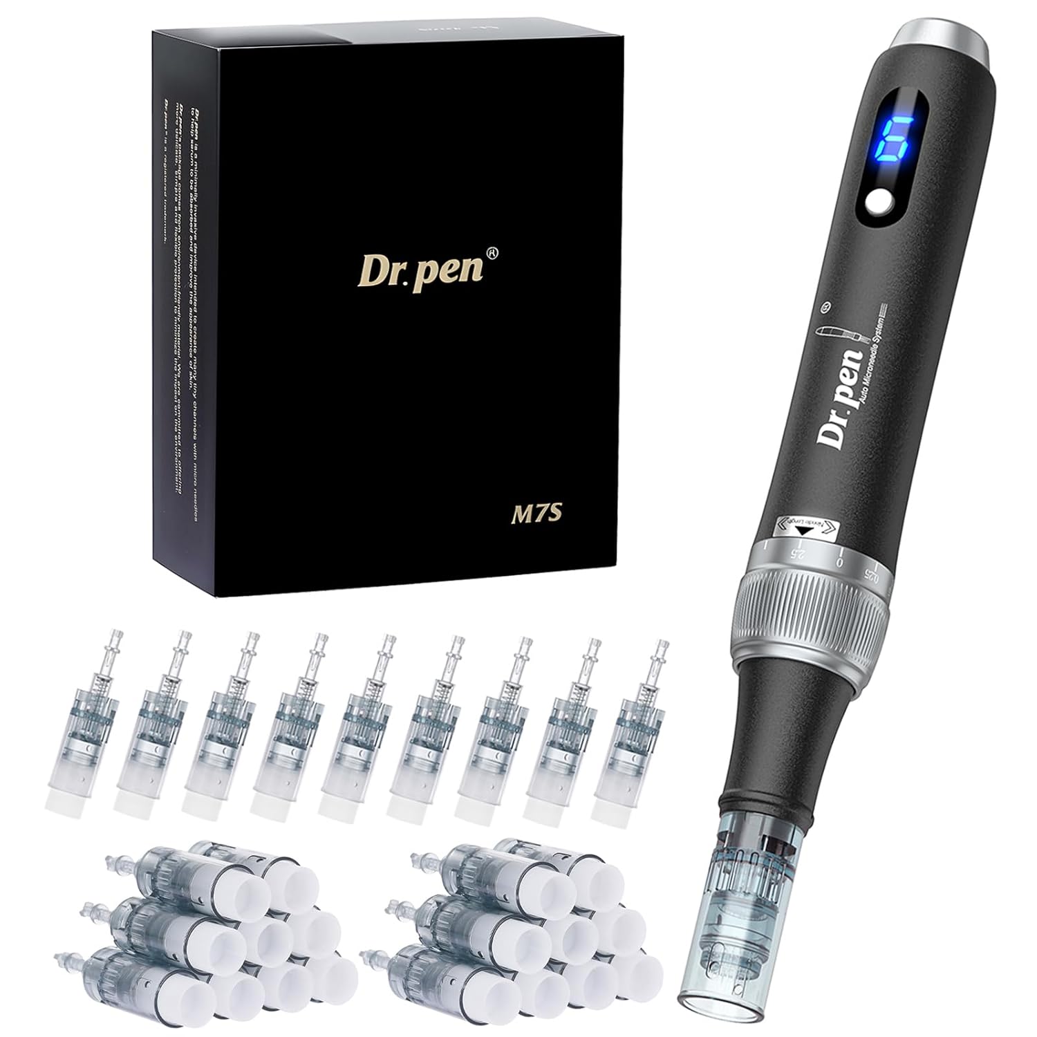 Dr. pen Ultima M7S Microneedling Pen Drahtloser Dermapen mit 27 Cartridges