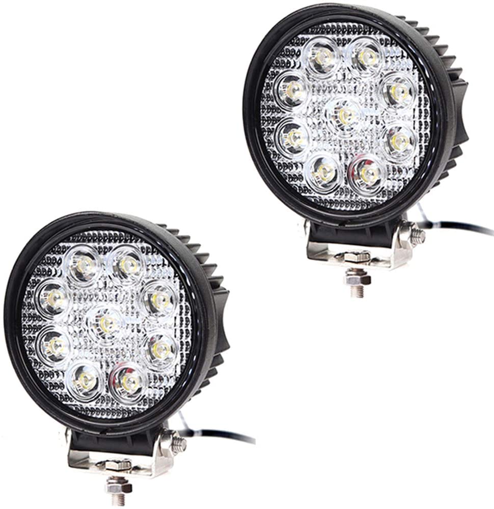 BMOT 2 x 27 W LED Off-Road-Flutlicht rund, 12 V, wasserdicht, IP67