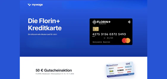 50€ Prämie gesichert! 💳 FLORIN+ Mastercard kostenlos mit 50€ BestChoice Gutschein 🎁