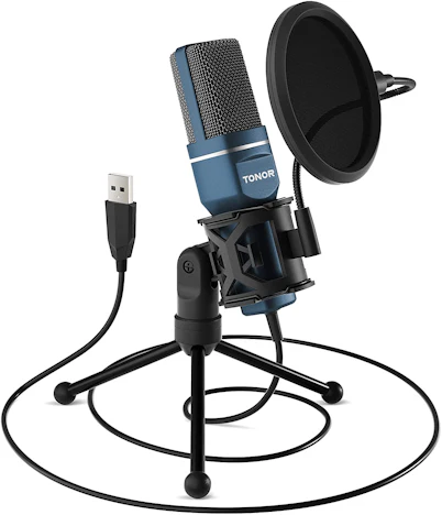 Tonor TC-777 Mikrofon für 24€ - PC-Mikro mit USB-Anschluss, Stativ & Pop-Schutz