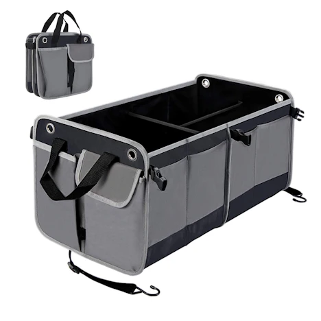 Auto Kofferraumtasche, Faltbare Wasserdicht und rutschfest, 65 * 35,5 * 32,5 cm Größe, 12 Taschen, 3 Fächer