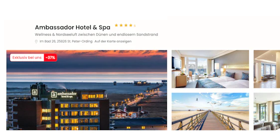 Ambassador Hotel & Spa für 54,50€ p.P. – Nordseeurlaub mit Wellness und Meerblick 🌊✨