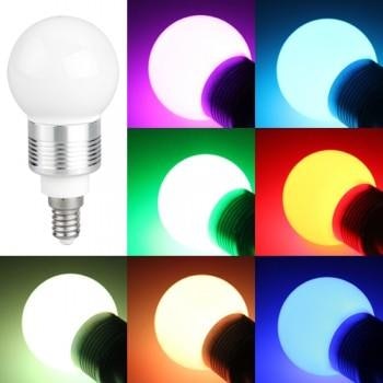 E14 LED 3W 16-Farbwechsel Lampe Leuchtmittel mit Fernbedienung für 8,68€ inkl. Versand