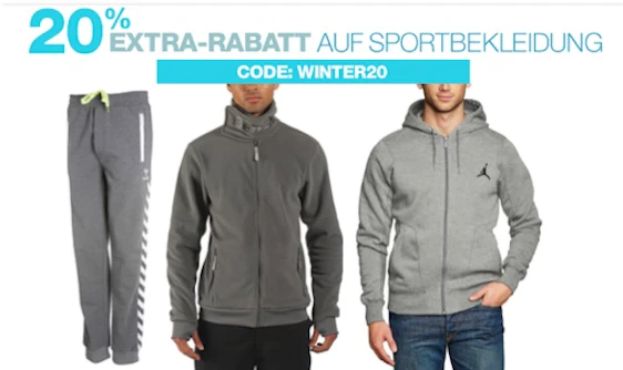 20% Rabatt bei Amazon auf Sport- bzw. Winterbekleidung