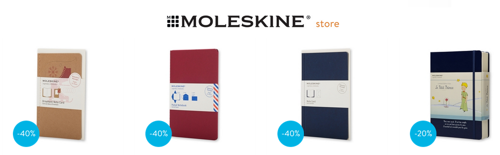 Gratisversand und Sale mit bis zu 40% bei Moleskine - plus 10% Extra-Rabatt bei Newsletter-Anmeldung