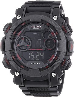 Nautec No Limit Herren-Armbanduhr XL Akula D Digital Quarz Plastik AK QZ-D/PCRDPCBKBK-RD für 17,20 EUR