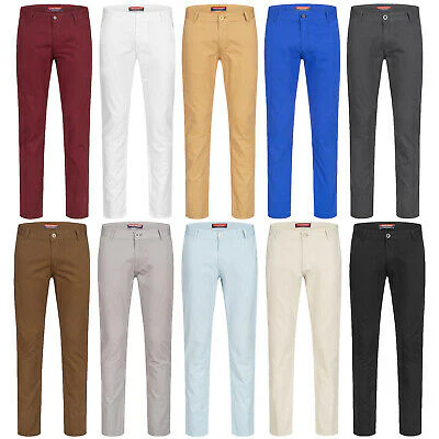 Rock Creek Herren Chino Stoff Hose Regular Fit Designer Chinohose