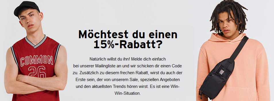 Topman: 15% Rabatt bei Newsletter-Anmeldung