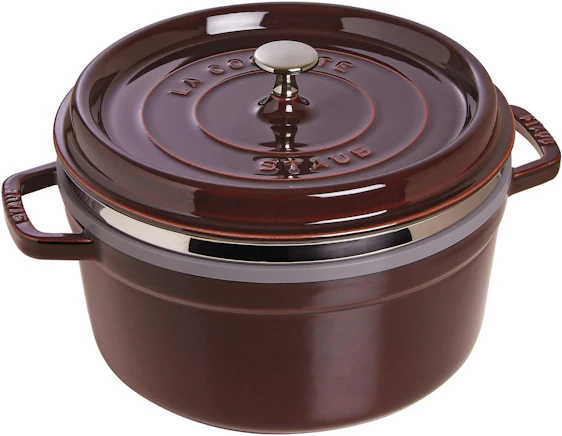 Staub Bratentopf 26 cm rund mit Dämpfeinsatz grenadine mit 41,06€ Ersparnis