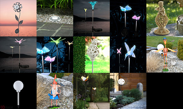 Diverse LED Garten-Solarleuchten für jeweils 10€ - z.B. Libelle, Kolibri, Gartenzwerg etc.