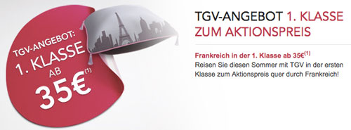 Für 45€ nach Frankreich mit dem TGV *UPDATE* Ab 35€ quer durch Frankreich in der 1. Klasse