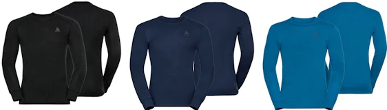 2x Odlo Active Warm Baselayer Funktionsunterhemden für 46€ – in black/navy oder black/coral