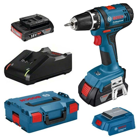Bosch Professional GSR 18-2-LI für 130€ – Akku-Bohrschrauber mit Ladegerät, 2x 2,0 Ah Akkus + L-Boxx