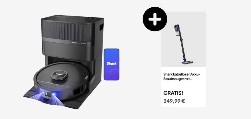 GRATIS Akkusauger (Wert 350€) 🧹 Shark PowerDetect Saug- &amp; Wischroboter für 675€