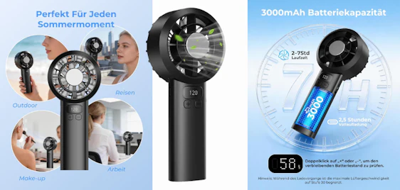 Immer eine kühle Brise in der Tasche! 🌬️ AICPAN Mini Handventilator (3000mAh) für 11€ ❄️