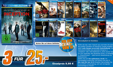 3 Blu-Rays für 25€ - bundesweite Saturn-Aktion und Amazon Konter