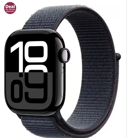 Apple Watch Series 10 Aluminium 42 mm Cellular in schwarz für 288,57€ (statt 417,83€)
