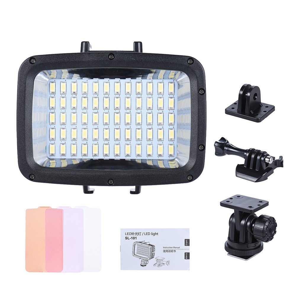 Amazon: Ultra Bright 1800LM 3 Modi Wasserdicht Unterwasser 40m 5500K 60pcs LED Tauchen Fill-in Light für 28,79€