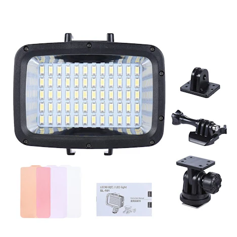 Amazon: Ultra Bright 1800LM 3 Modi Wasserdicht Unterwasser 40m 5500K 60pcs LED Tauchen Fill-in Light für 28,79€