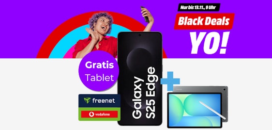 Gratis-Tablet! 🤩 Samsung Galaxy S25 Edge mit Vodafone Allnet Flat 20GB für 24,99€ monatlich