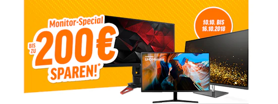Monitor Special mit bis zu 200€ Rabatt bei Notebooksbilliger - die Top 10, z.B. Acer Predator Z271 für 552€ statt 679€