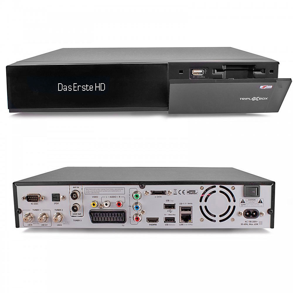 AX TriplexBox Linux E2 Sat-Receiver 2xDVB-S2 ,DVB-C ,DVB-T2 für 138,25 EUR (-34%)