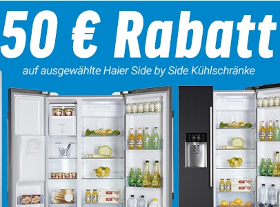 50€ Sofortrabatt Haier Side by Side Kühlschranke bei Notebooksbilliger.de