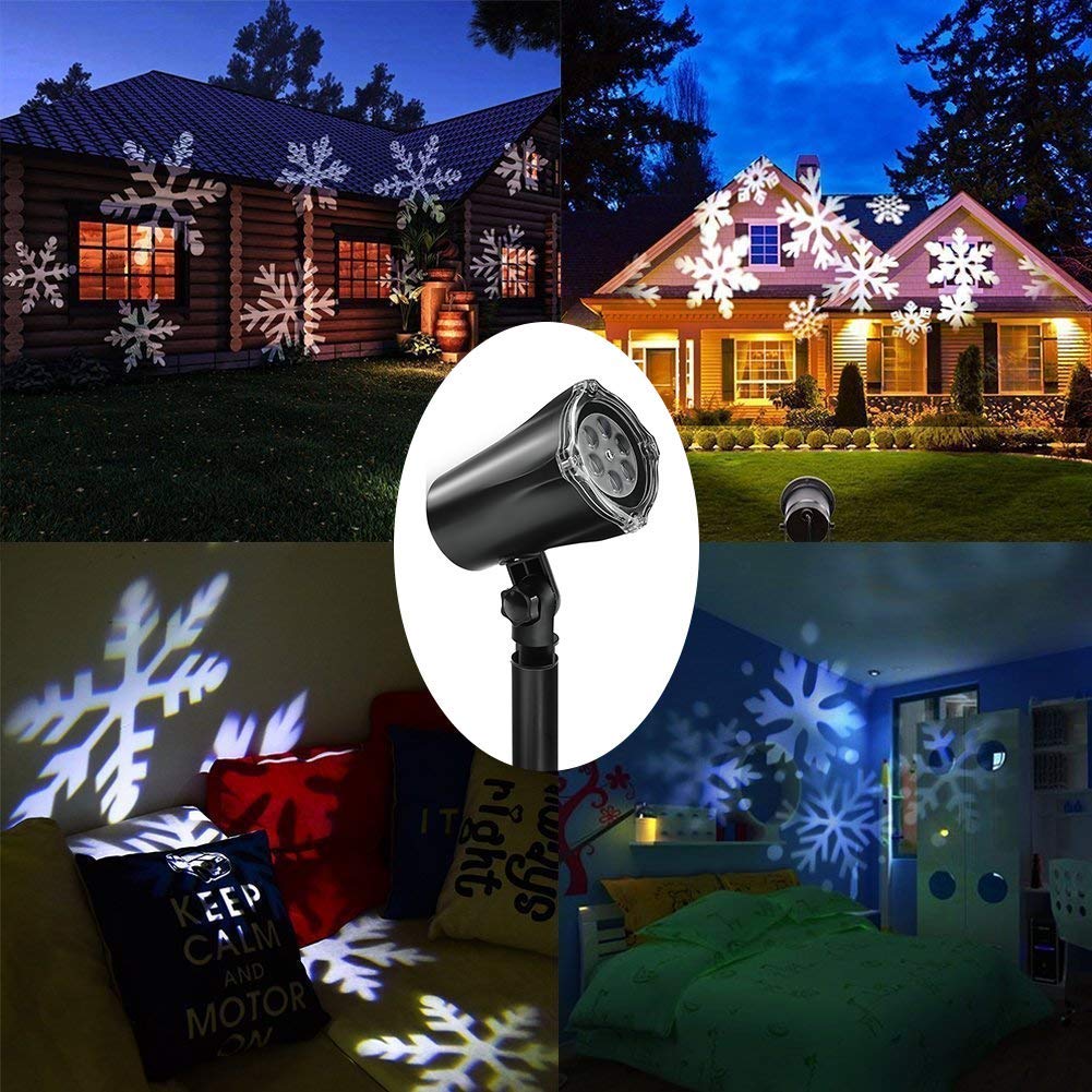 LED Schneeflocke Projektor Beleuchtung Lampe wasserdicht IP65 mit weissen Schneeflocken