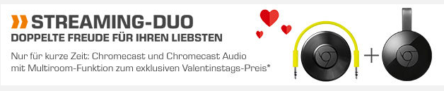 Google Chromecast 2 und Google Chromecast Audio für 55€