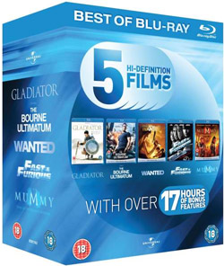 5er Blu-Ray Box bis 23:59 Uhr für ~18,50€ - Gladiator, Bourne Ultimatum, Wanted, Fast and Furious, Die Mumie (Update)