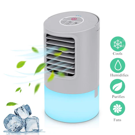 Tragbare Klimaanlage mit 3 Geschwindigkeiten 7 Farben LED