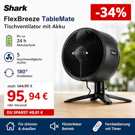 Shark FlexBreeze TableMate mit Akku