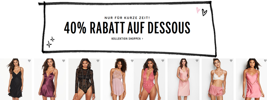 40% Rabatt auf Dessous bei Victoria's Secret - nur für kurze Zeit