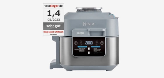 Ninja Speedi ON400DE für 90€ - unglaublich variantenreiche 10-in-1 Heißluftfritteuse, 5,7l Kochtopf, spülmaschinenfest