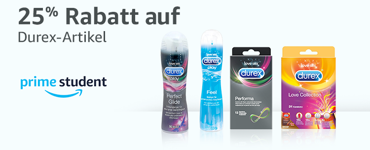 25% Rabatt auf ausgewählte Durex-Artikel bei Amazon - für Prime-Student Mitglieder