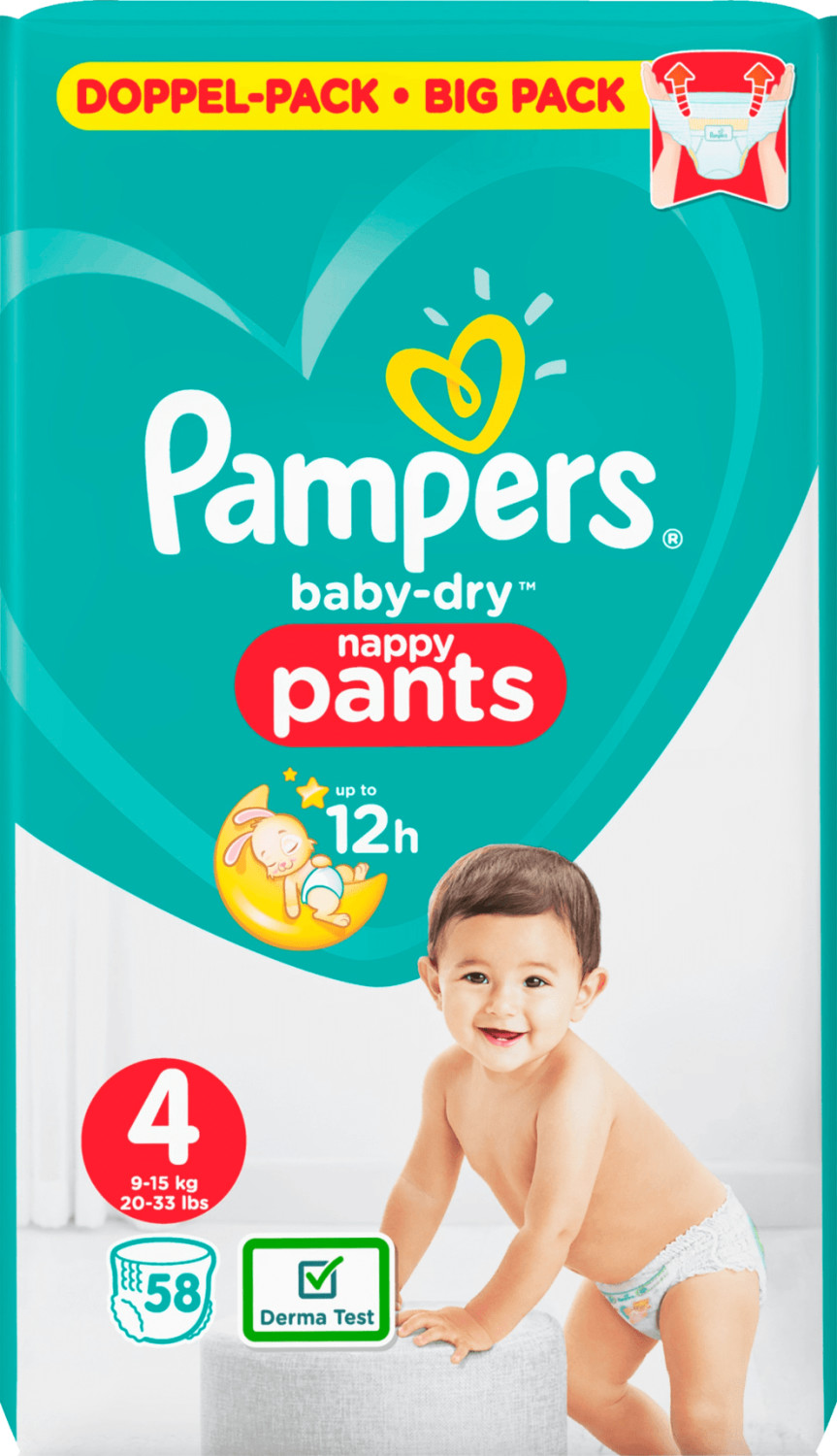 Aktion: Pampers Baby Dry Pants Gr. 4 (9-15 kg) 58 St. 5,99€ günstiger