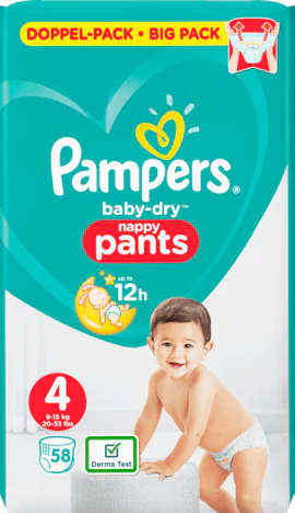 Aktion: Pampers Baby Dry Pants Gr. 4 (9-15 kg) 58 St. 5,99€ günstiger