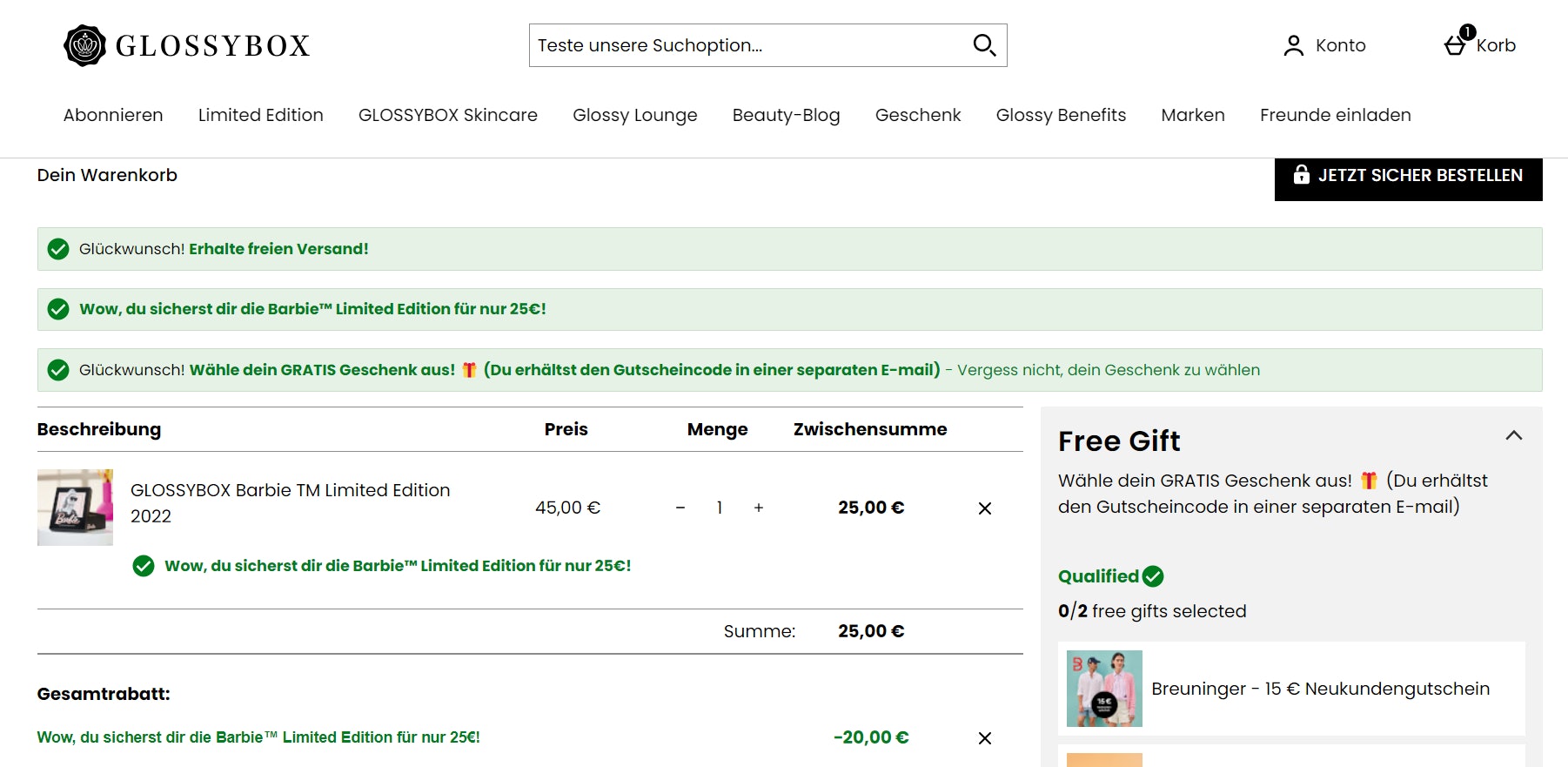 1690393632185 Glossybox Gutschein einloesen
