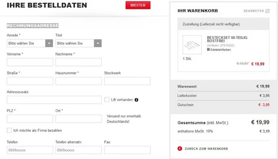 60-teiliges Besteckset aus Edelstahl von HOMEWARE für 20€ - für 12 Personen ausgelegt *UPDATE*