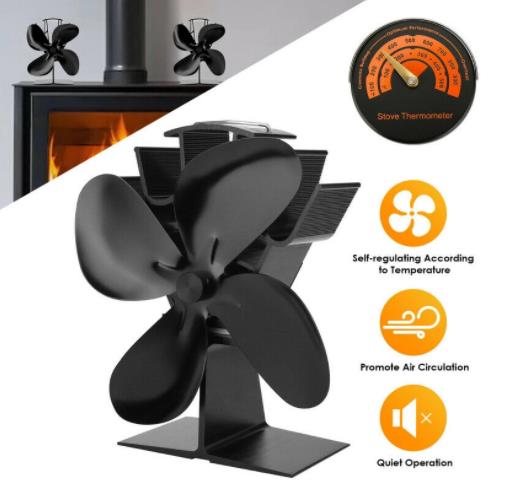 BMOT Stromloser  Ofenventilator, Oberflächentemperatur 50 ° C erreicht