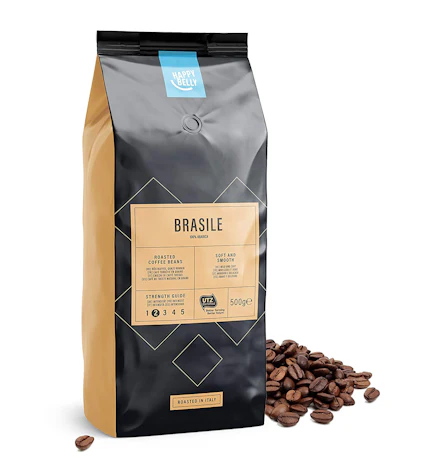 2x 500g Happy Belly Röstkaffee 'Brasile' für 9€ - ganze Bohnen (Prime)