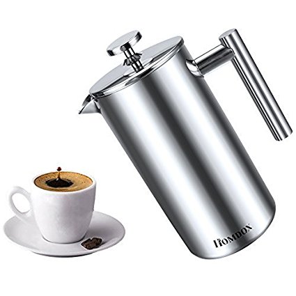 (Amazon.de) 1L Silber Kaffeebereiter French Press System aus Edelstahl für 26,34 EUR