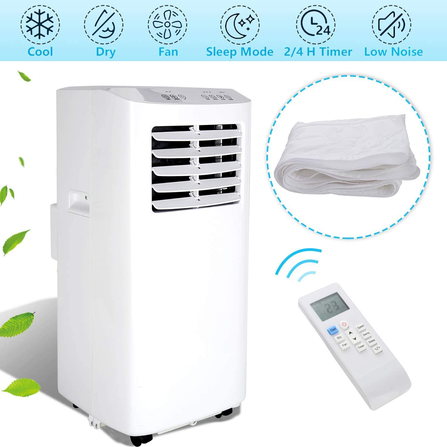 Hengda 3 in 1 Mobiles Klimagerät, 7000 Btu Klimaanlage mit Fensterdichtung