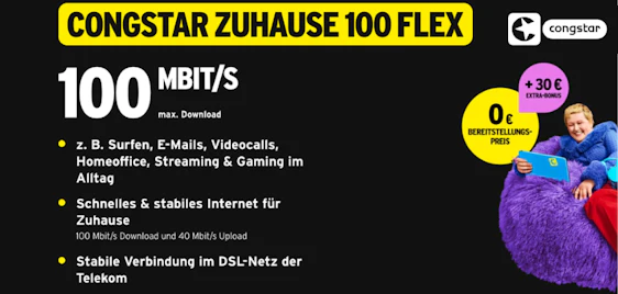 Im 1. Monat nur 3,50€ 🌐🤯 Congstar Internet monatlich kündbar ab 33,50€ mtl.