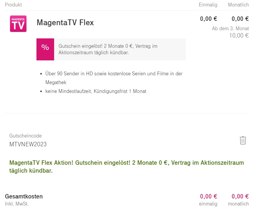 MagentaTV Flex kostenlos
